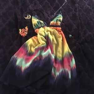 Forever 21 Retro Vintage Inspired Rainbow Dress
